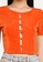 Supre orange Frankie Slinky Short Sleeve Button Top 8BE77AA593A4ACGS_3