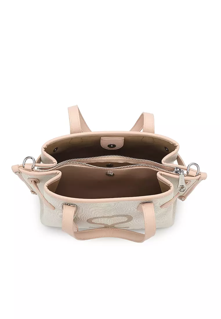 Women's Logo Top Handle Bag / Sling Bag / Crossbody Bag (Tas Selempang / Tas Tangan) - Merah Jambu