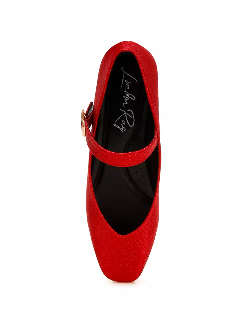 Balerina Gesper Pin Berkilau Warna Merah