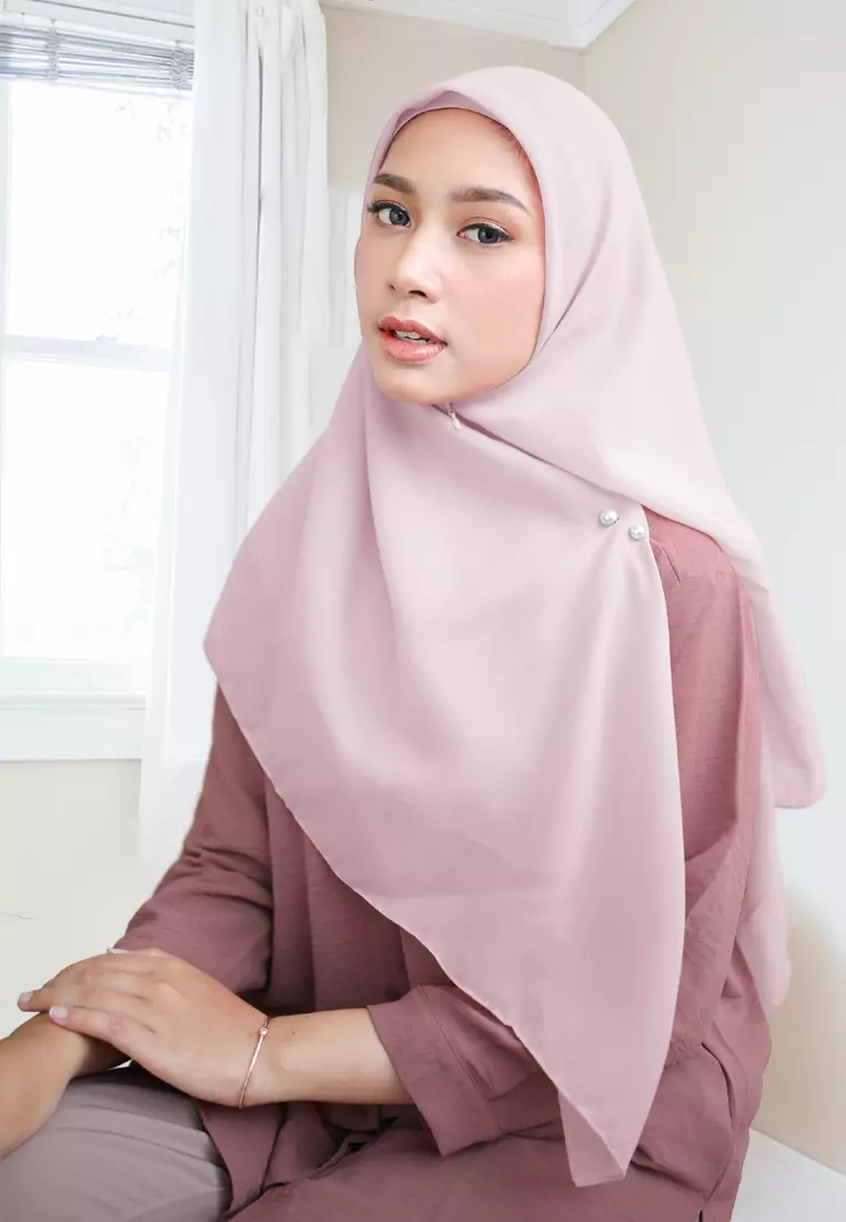 Cotton Bee - Shanara Instan | Hijab Segiempat Resleting - Cotton Candy
