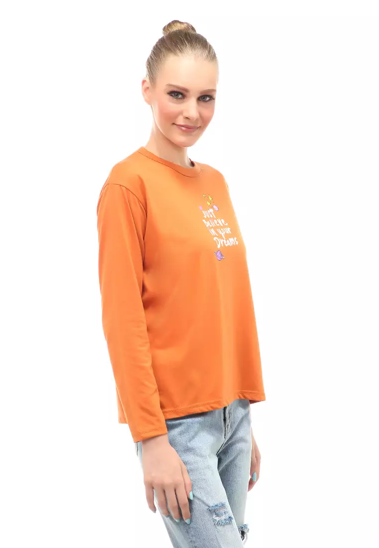 Heller Kaos Atasan Wanita Oversize Motif Print Short Sleeves Relaxed Fit - Lepan Bata