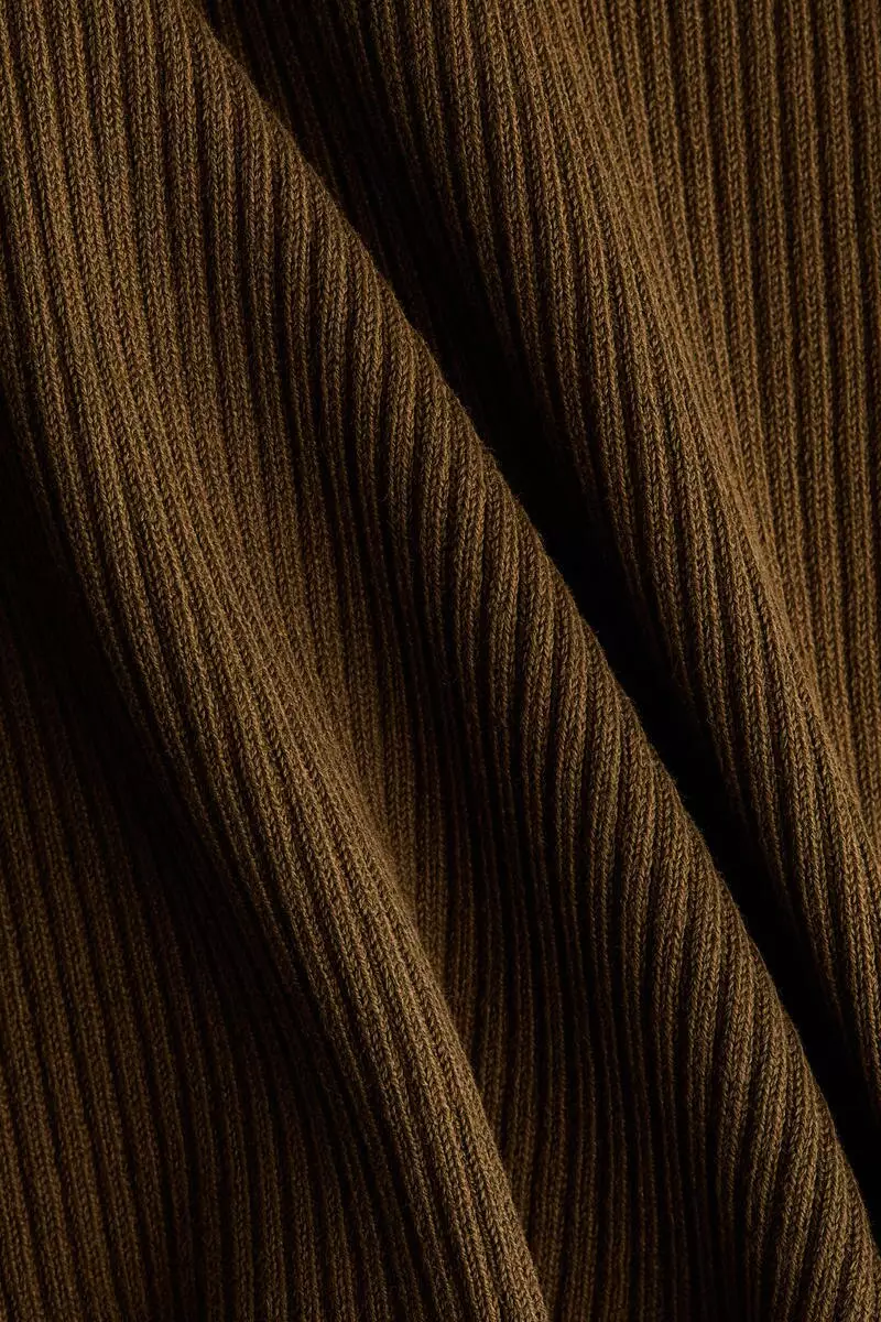 Rib-knit turtleneck top