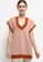 Noir Sur Blanc white and orange Ladies Vest with pattern textured 7DF19AAA24A74EGS_1