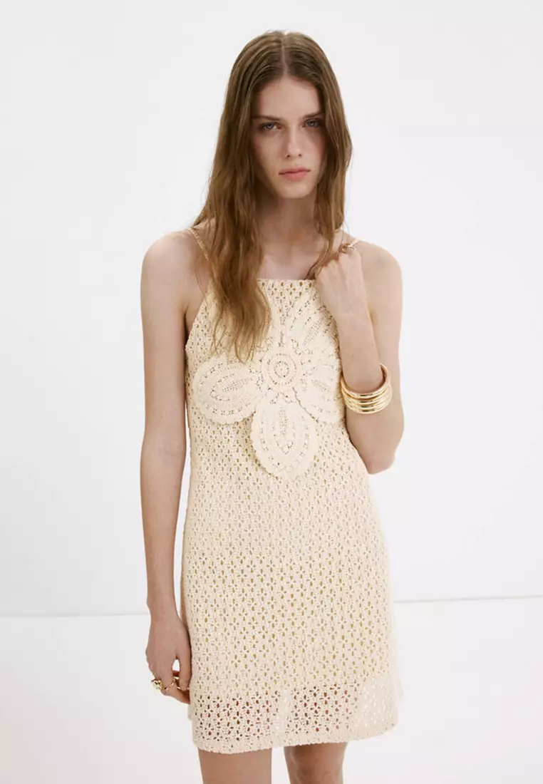 mango floral crochet dress MANGO Floral Crochet Dress