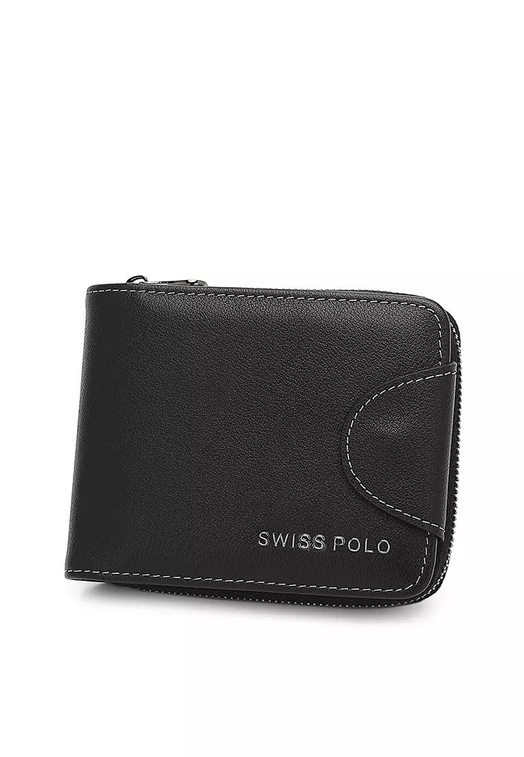 Men's Genuine Leather RFID Blocking Fortune Wallet - Black