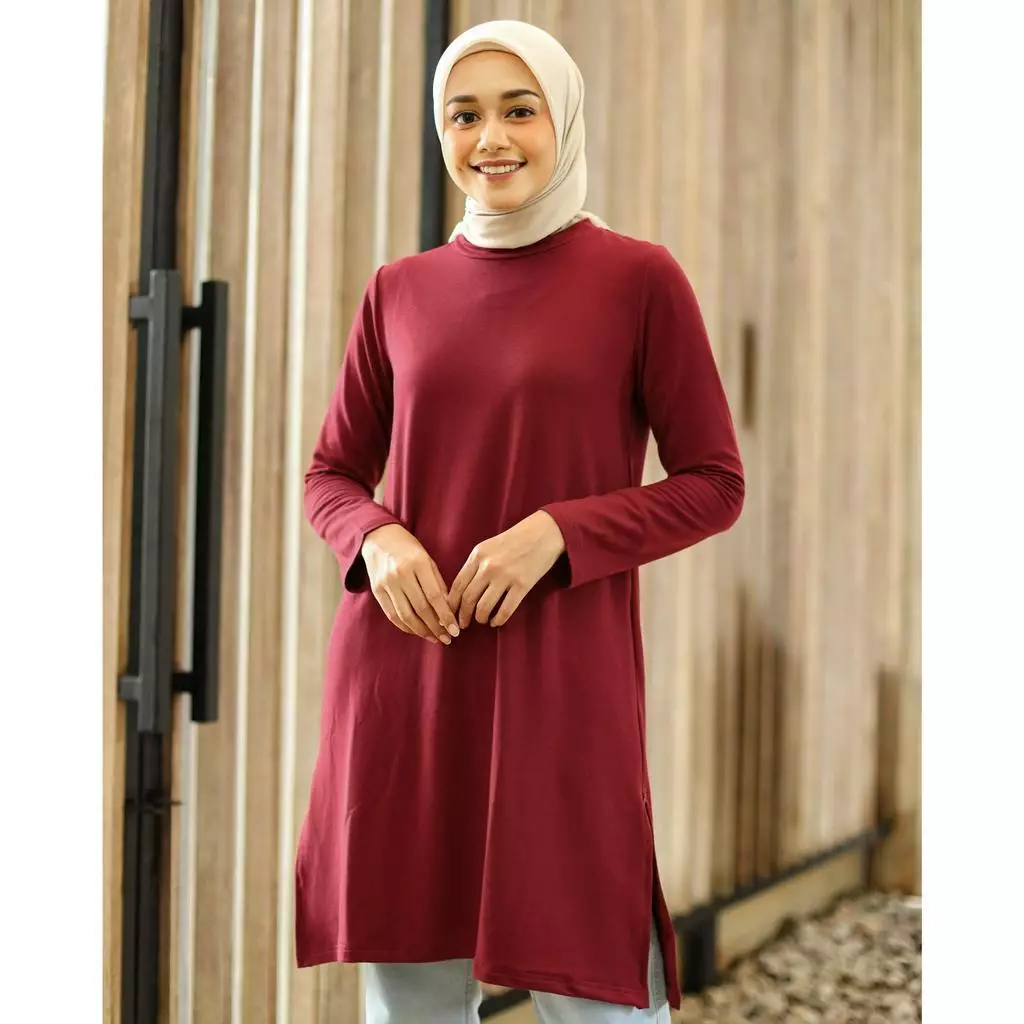 Geulis.id BASIC TUNIC BOLD COLOR (2 warna) Tunic - MAROON