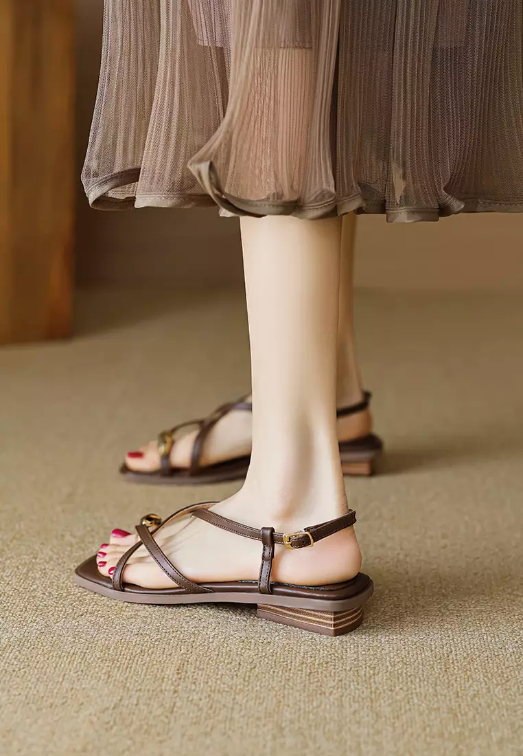 2CM Cross Strap Clip Toe Sandals WW288-3
