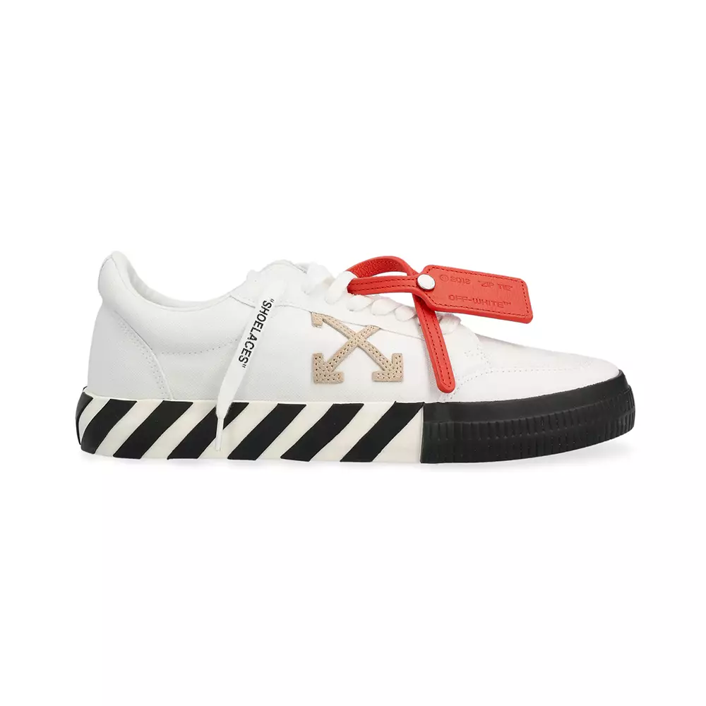 Jual Off-White Off-White Low Vulcanized Sneakers Canvas White Black ...
