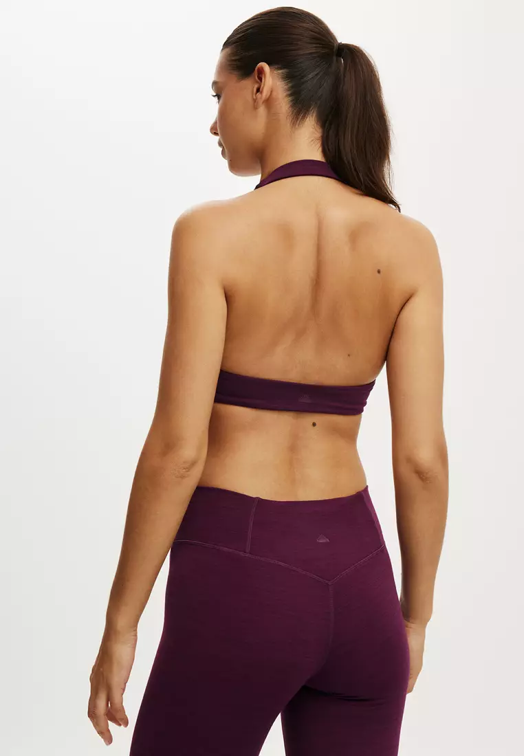 Ultra Soft Scrunch Halter Crop Sports Bra