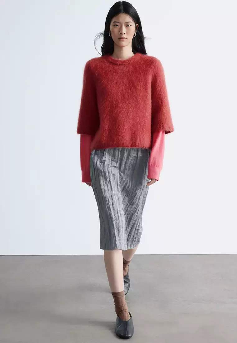 Knee-Length Crêpe Skirt