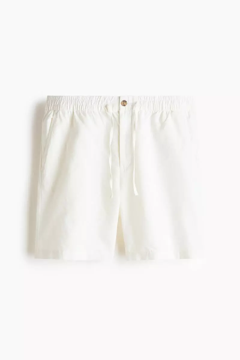 Regular Fit Linen-blend shorts