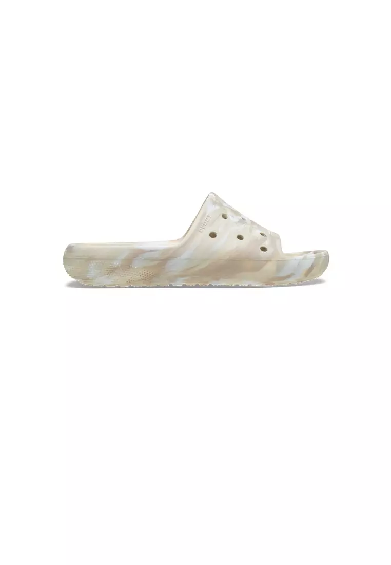 Classic Marbled Slide 2 in Bone Multi