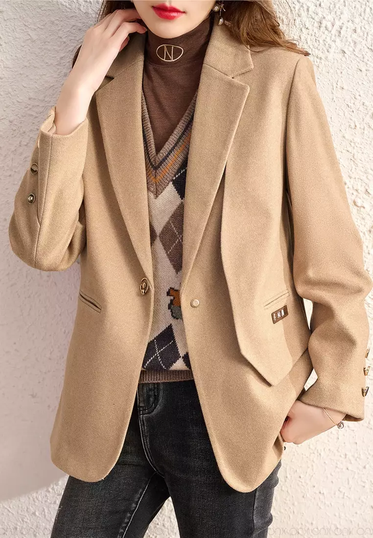 Orvis camel store hair blazer