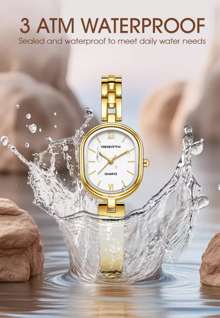 Jam Tangan Wanita Anti Air Korea Kuasar Original Cewek Gelang Tali Jam Tangan Cewek Gold