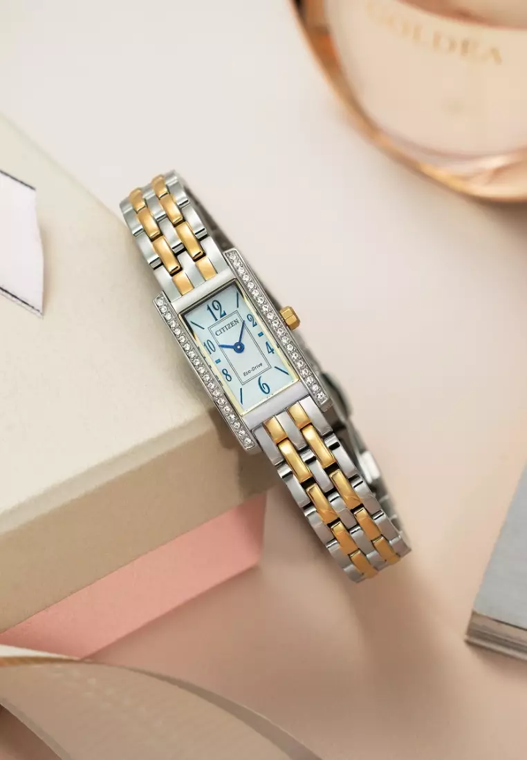 Citizen L Petite Palidoro Eco-Drive Mother of Pearl Dial Two-Tone Stainless Steel Band EG7114-53D