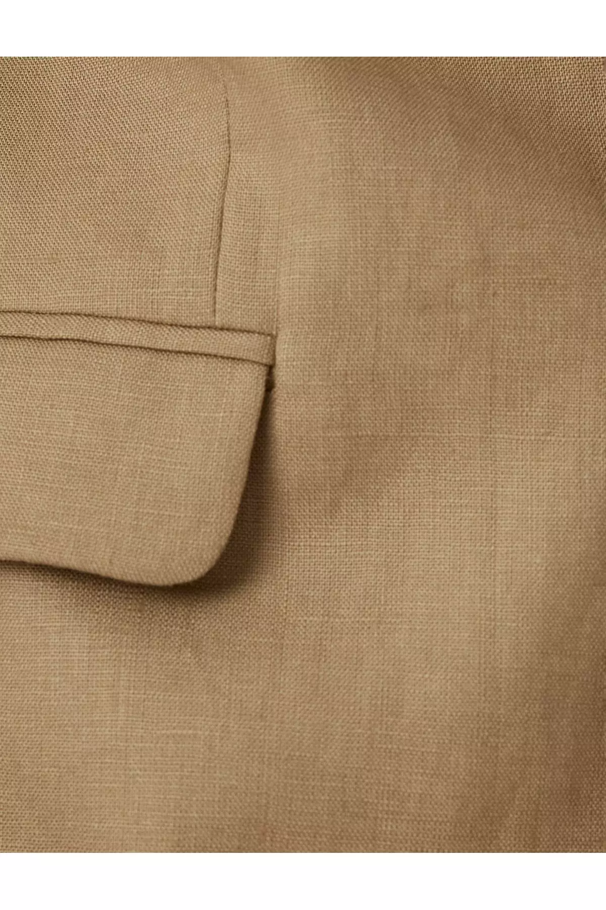 Linen Jacket Blazer Slim Fit Buttoned Pocket Detailed