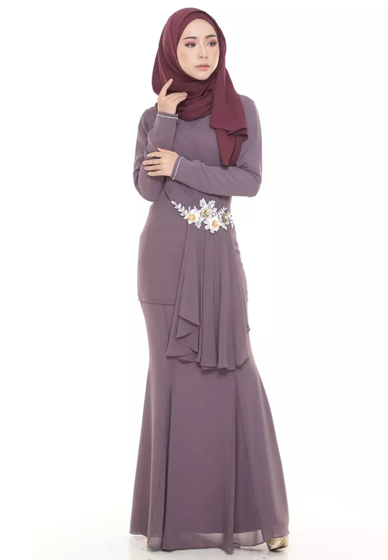Pionery Kurung Modern in Purple Grey