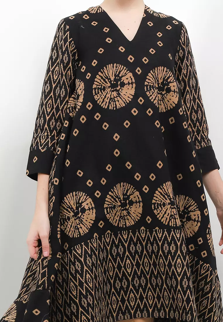 Dress Tent Sugar 7/8-length Sleeves Cut&Sew+Lining