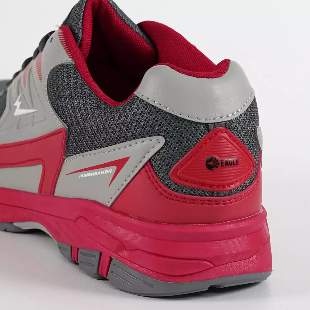 Eagle Sepatu Running Run Breaker - ABU TUA/MERAH
