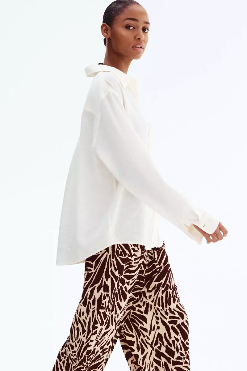 Textured jersey trousers