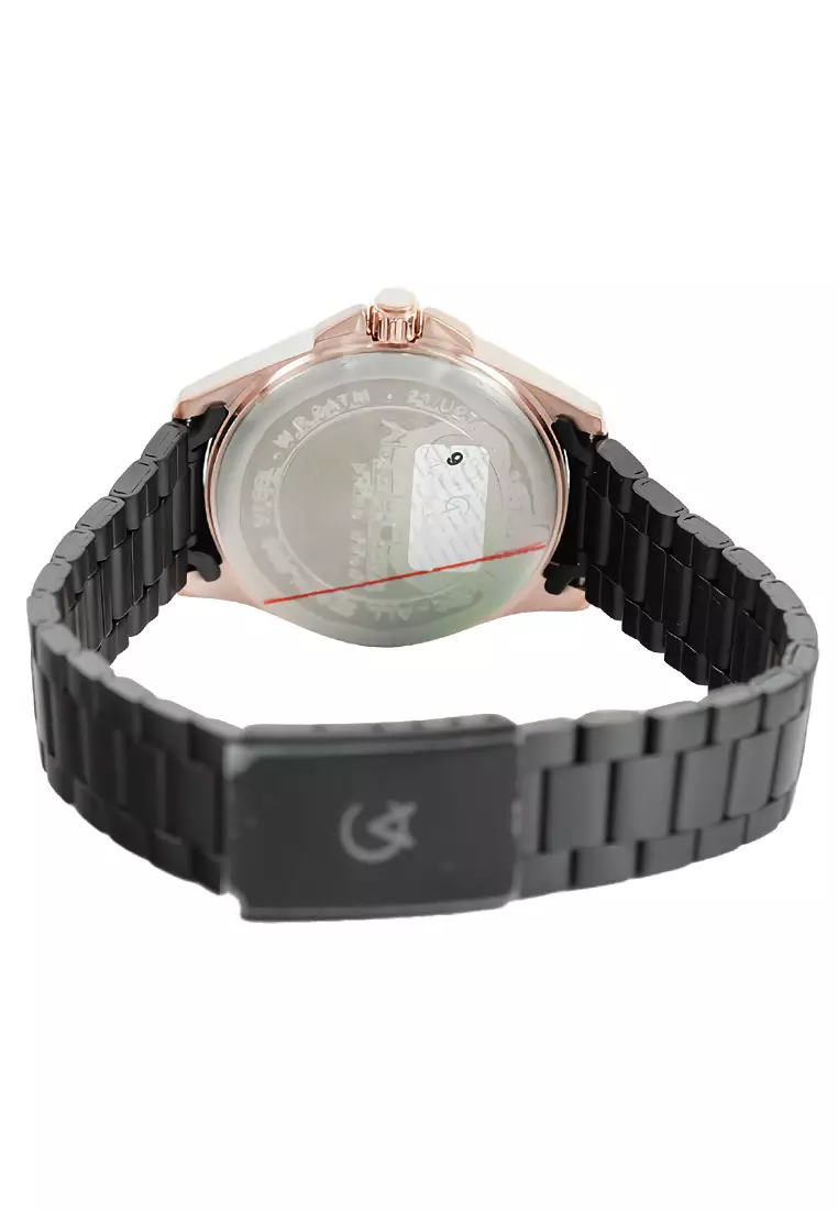 Alexandre Christie - Jam Tangan Wanita - Rosegold - Black Stainless Steel Bracelet - 1031LDBBRBA
