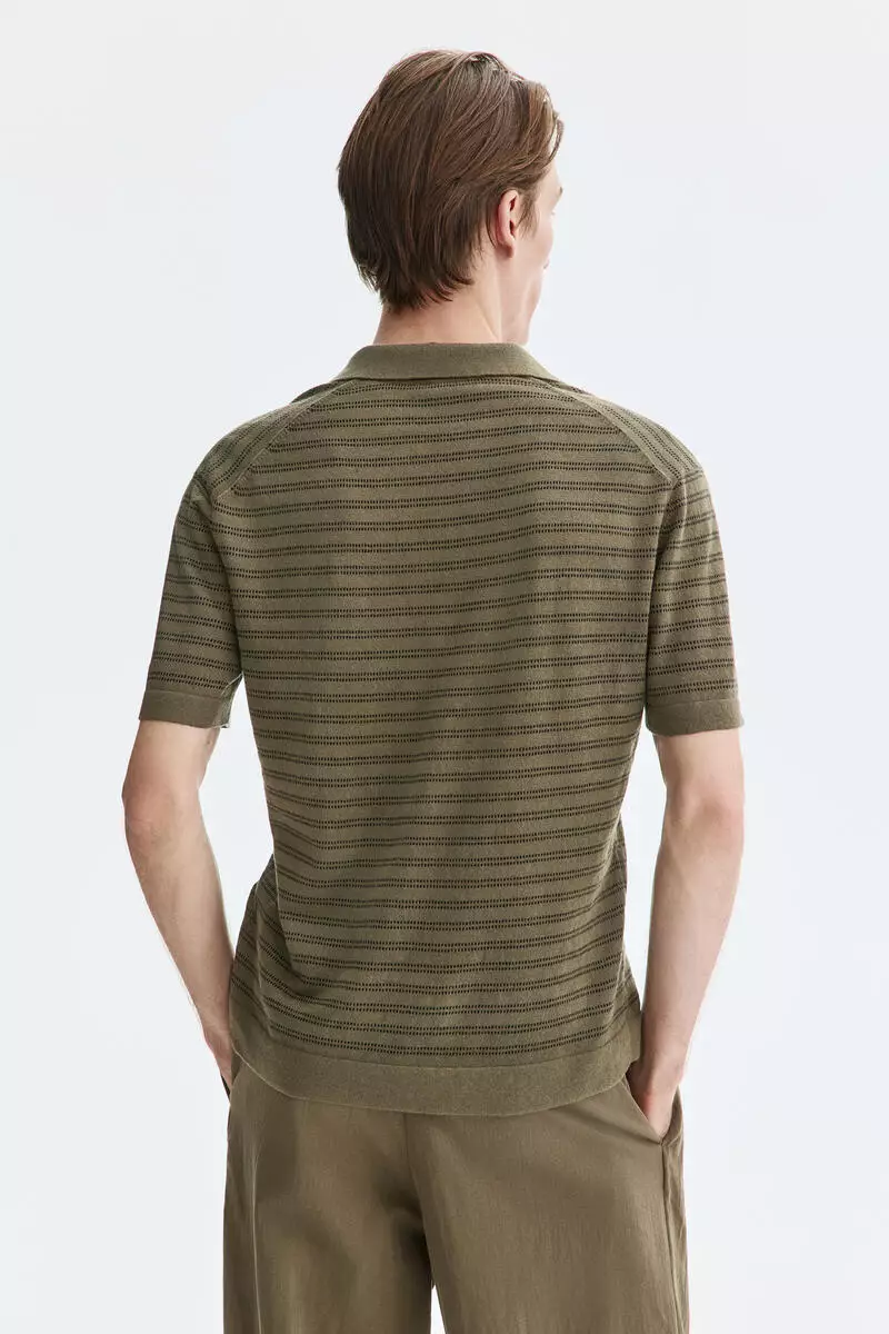 Regular Fit Linen-blend polo shirt