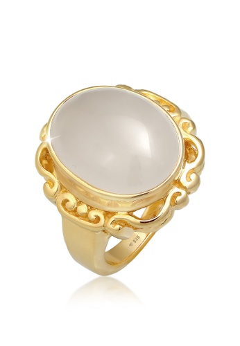 ELLI GERMANY gold Ring Vintage Chunky Trend Blogger Moonstone Gold Plated 0B071AC4E6FA2DGS_1