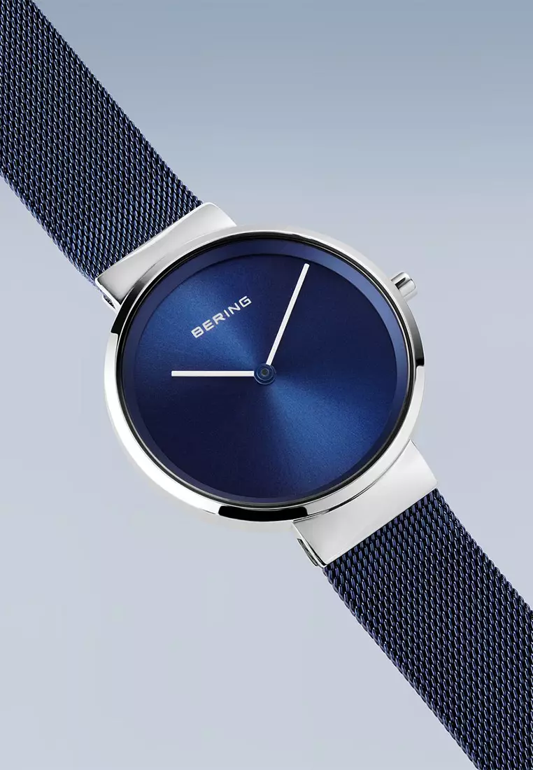 Women's Blue Steel Mesh Bracelet and Blue Dial Quartz Watch - 14531-307