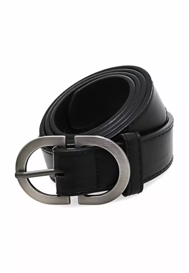 Fern Tali Ikat Pinggang Wanita Korean Fashion Belt Classic Design Material Leather ORIGINAL - Black