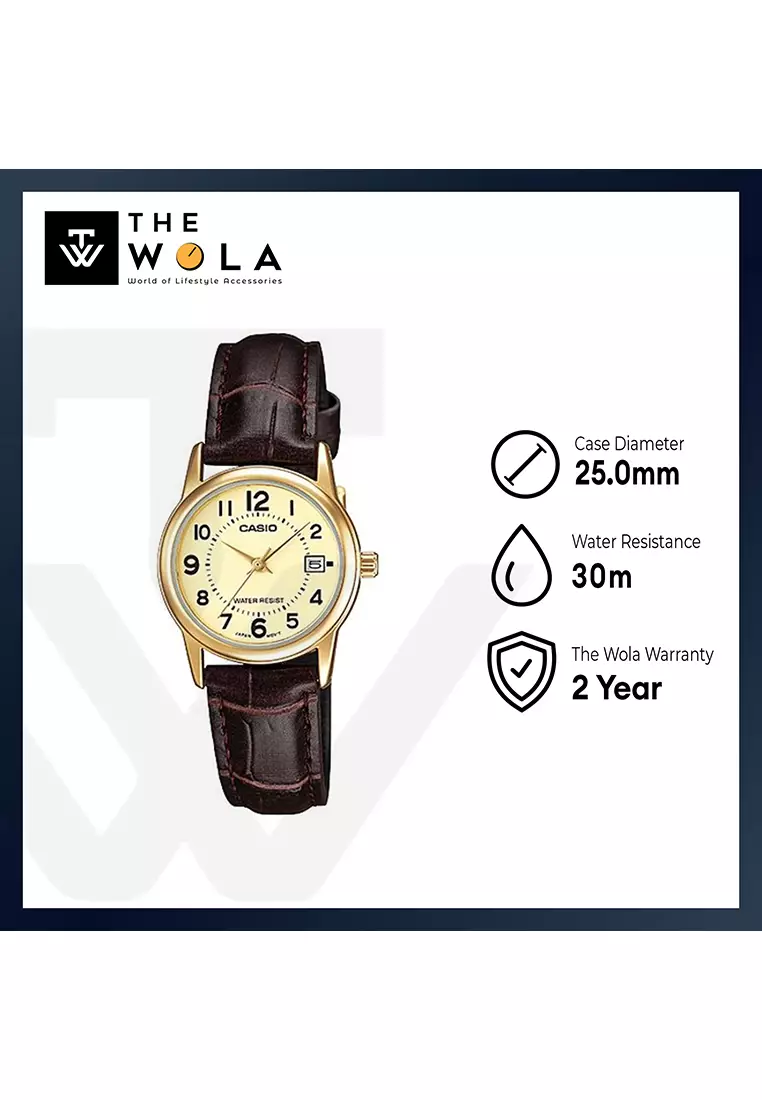 Buy Casio Watches Casio Women s Analog LTP V002GL 9B Gold tone