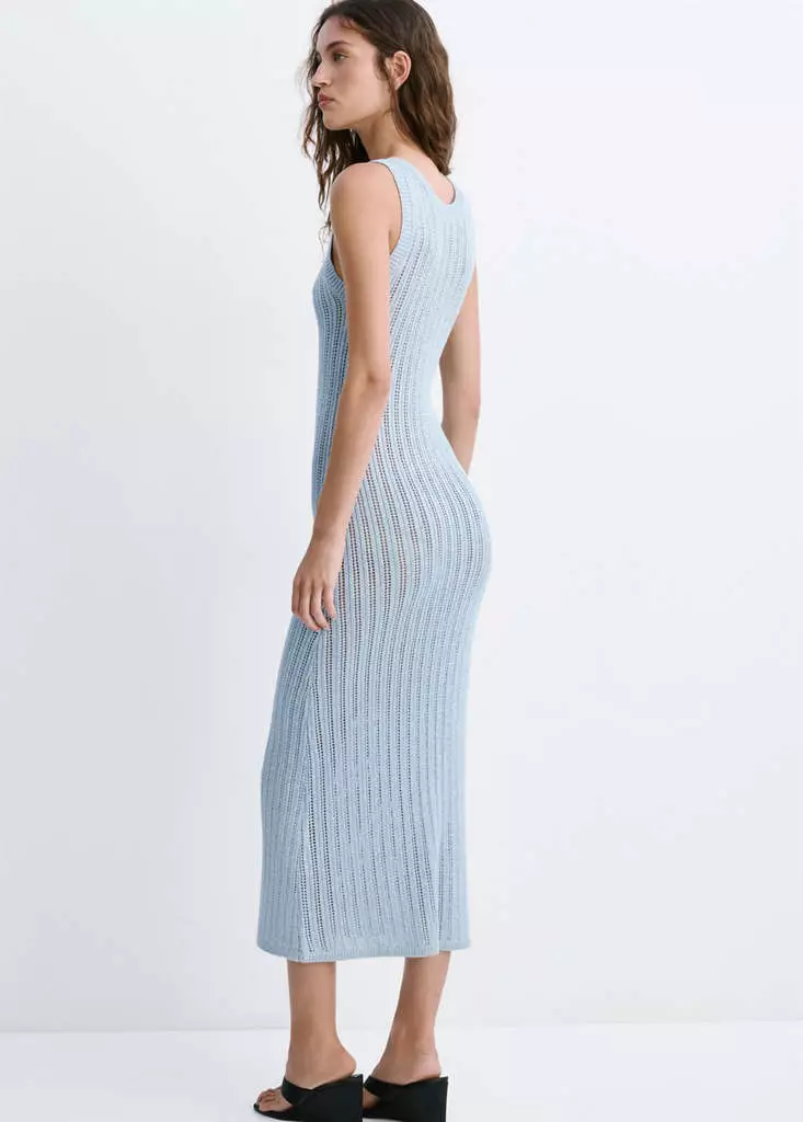 mango long openwork knitted dress Long openwork knitted dress
