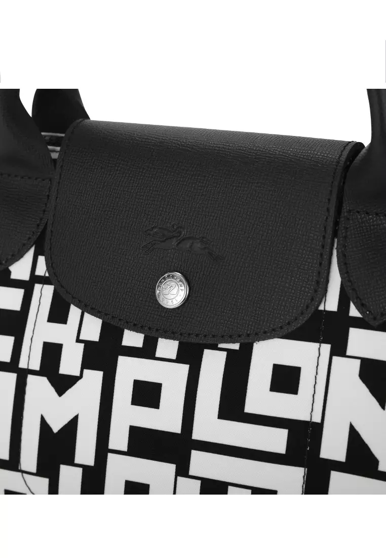 Le Pliage LGP Small Top Handle Bag - White/Black