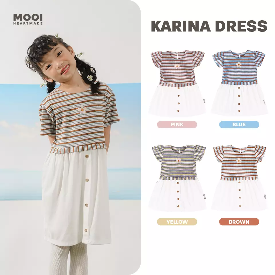 Mooi Dress Anak Perempuan Karina Dress - Blue