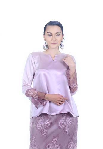 Buy Kurung Kedah Lace from Rumah Kebaya Bangsar in Pink and Purple at Zalora