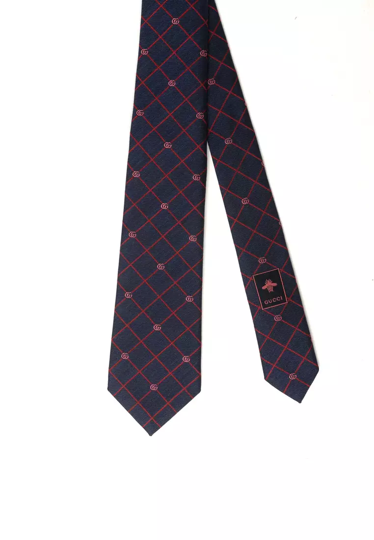 Double G And Check Silk Jacquard 領呔