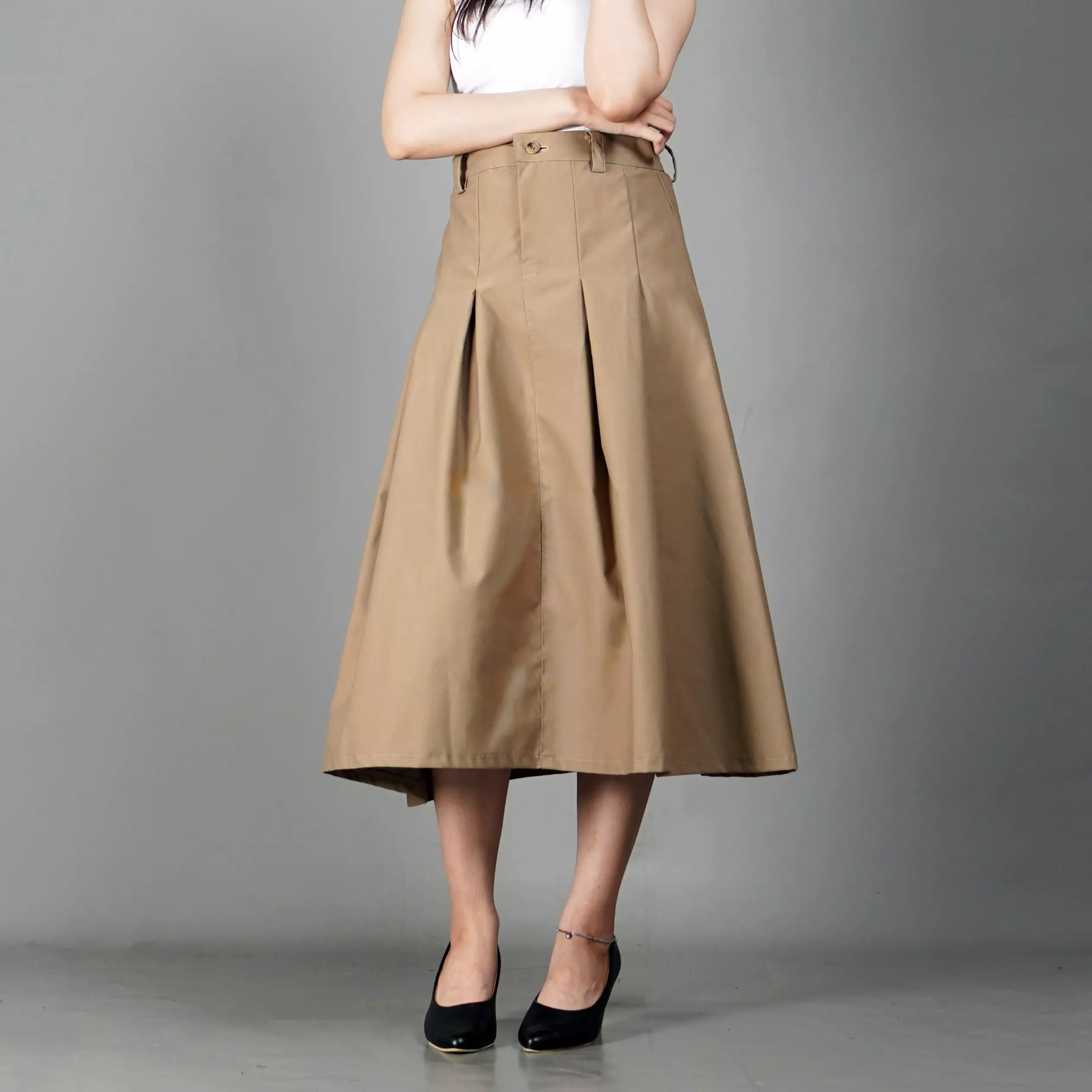 Jual Okechuku RUBY Rok Wanita Pleated Skirt Highwaist A-Line Midi