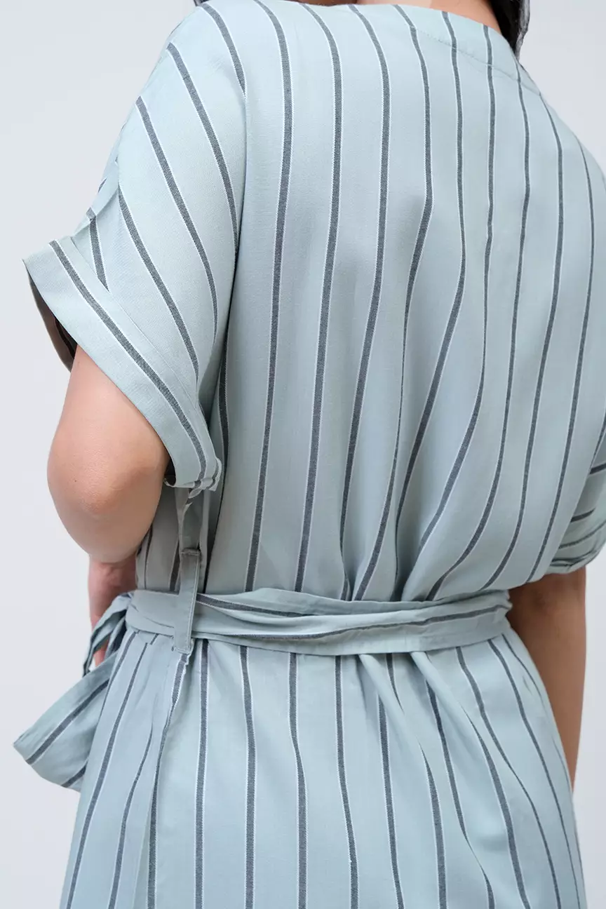 Dress Kelyn Stripe Green Black