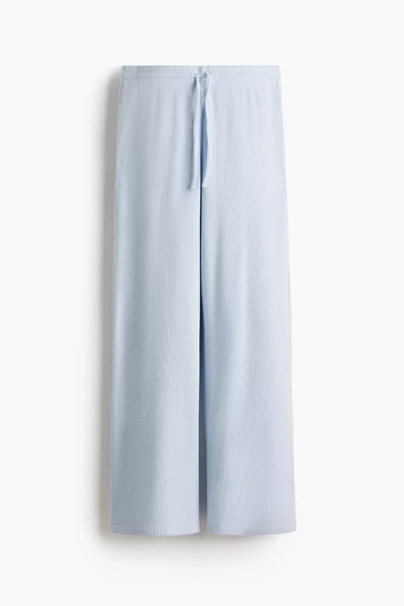 Waffled drawstring trousers