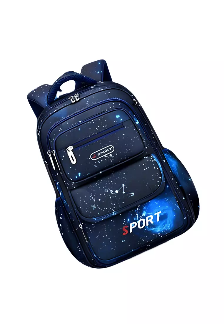 Maxime Tas Ransel Sekolah Anak Pria School Bag Large Storage Desain Casual Material Nylon ORIGINAL - Blue