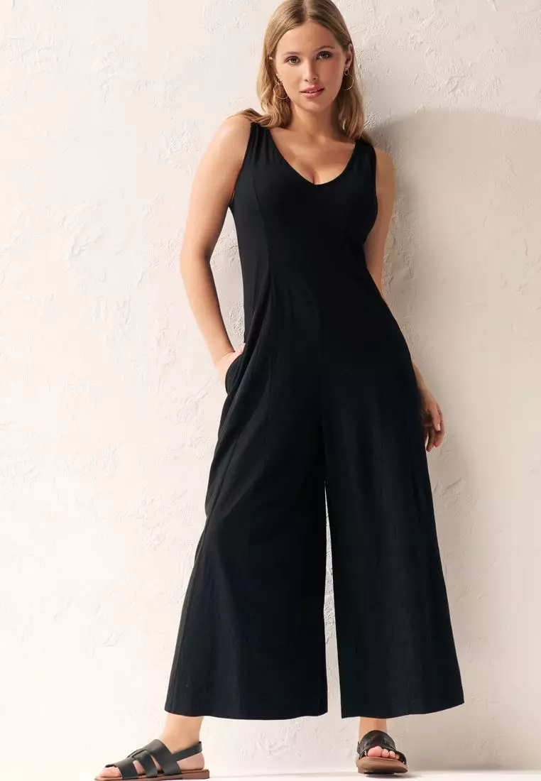 Cotton jersey jumpsuit deals
