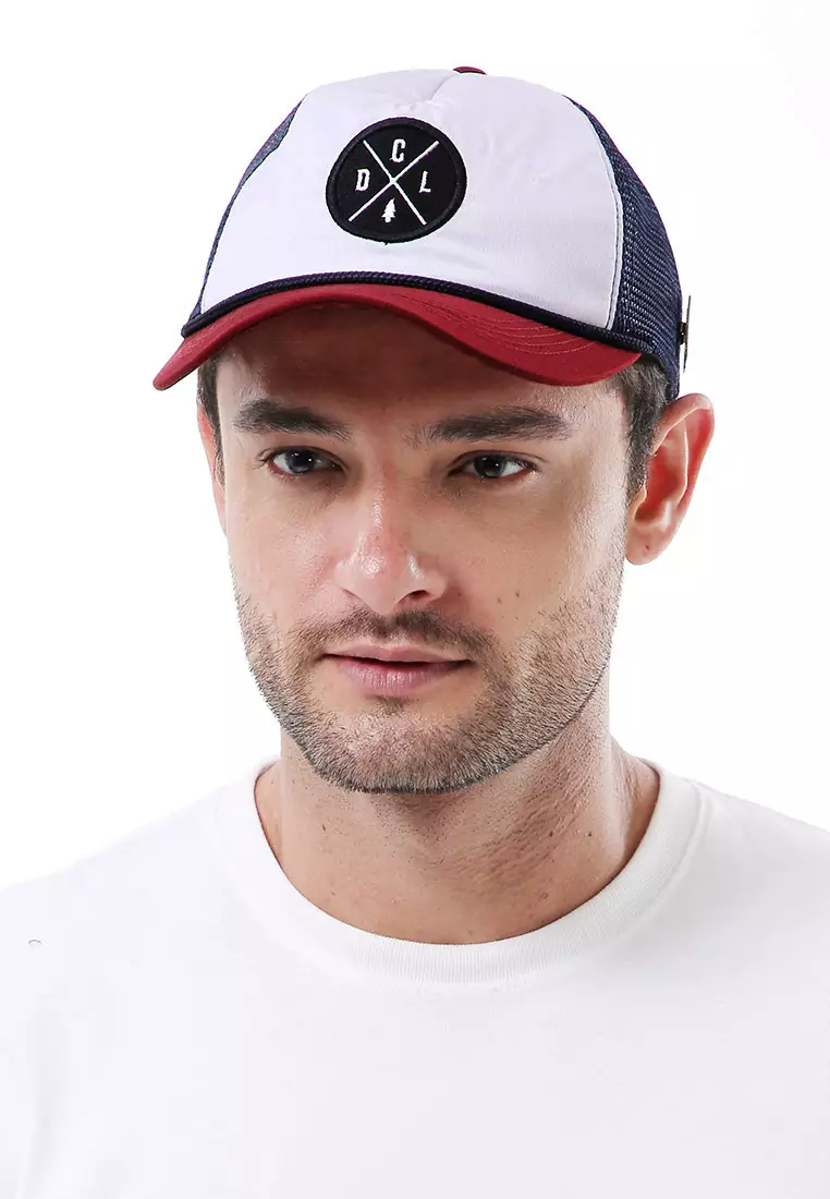 Raesan Topi Baseball Jaring Aksesoris Fashion Pria Adjustable Strap Material Polyester ORIGINAL - Navy Maroon