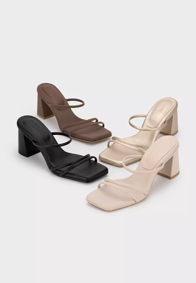 CLOUDFOAM STRAPPY BLOCK HEEL SLIDE