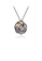 Glamorousky silver 925 Sterling Silver Plated Black Fashion Temperament Golden Flower Butterfly Pendant with Amethyst and Necklace 619BBAC49B7122GS_1