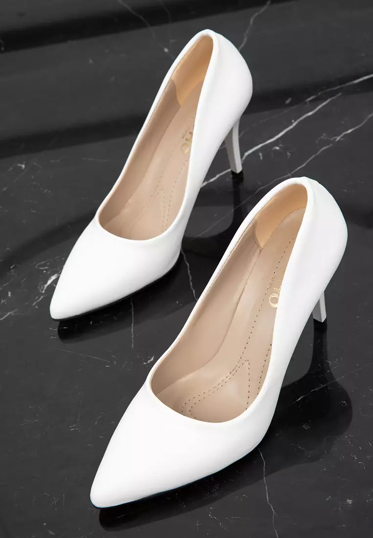 19550 Model White Women's Classic Heeled Shoes