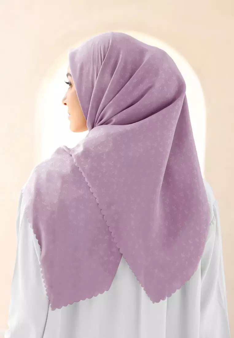 Rada Embossed Square | Hijab Polycotton Scarf Segiempat - Dusk Lavender