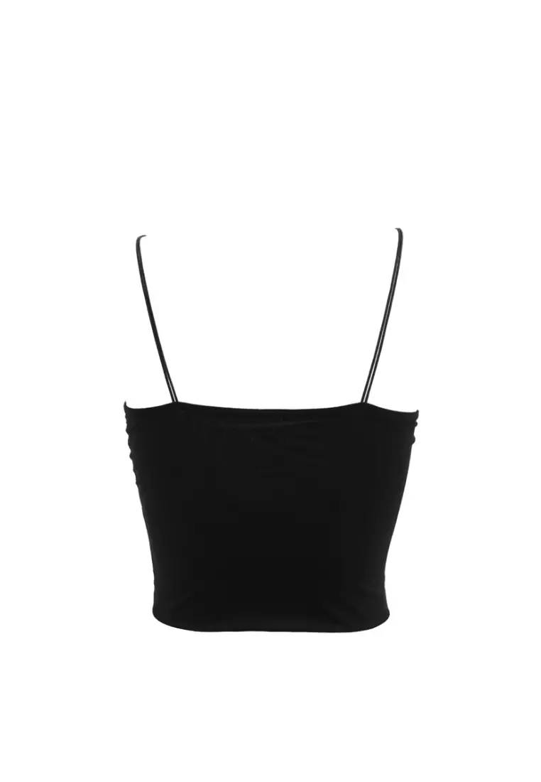 Premium Reina Corset Top Seamless Bralette Top in Black