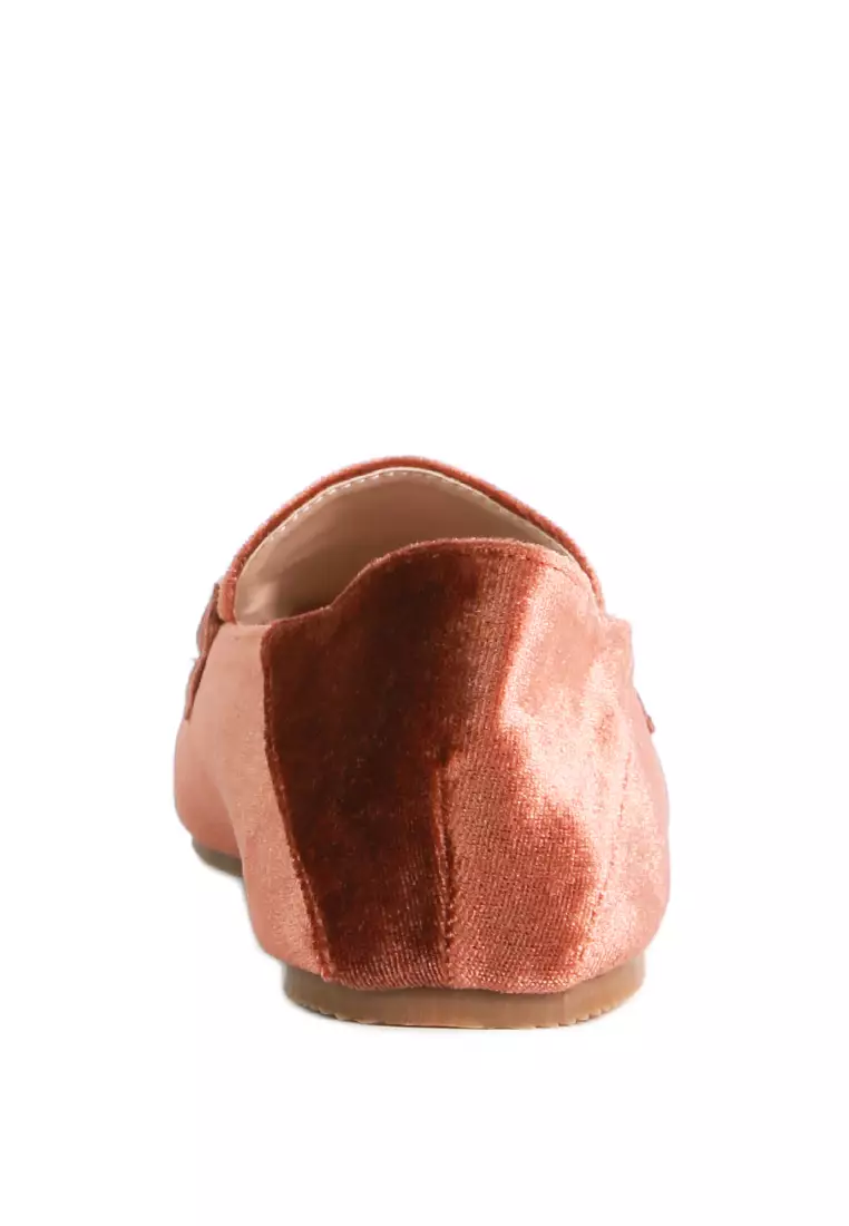 Burgundy Loafers Bertekstur Logam Bertekstur Buaya