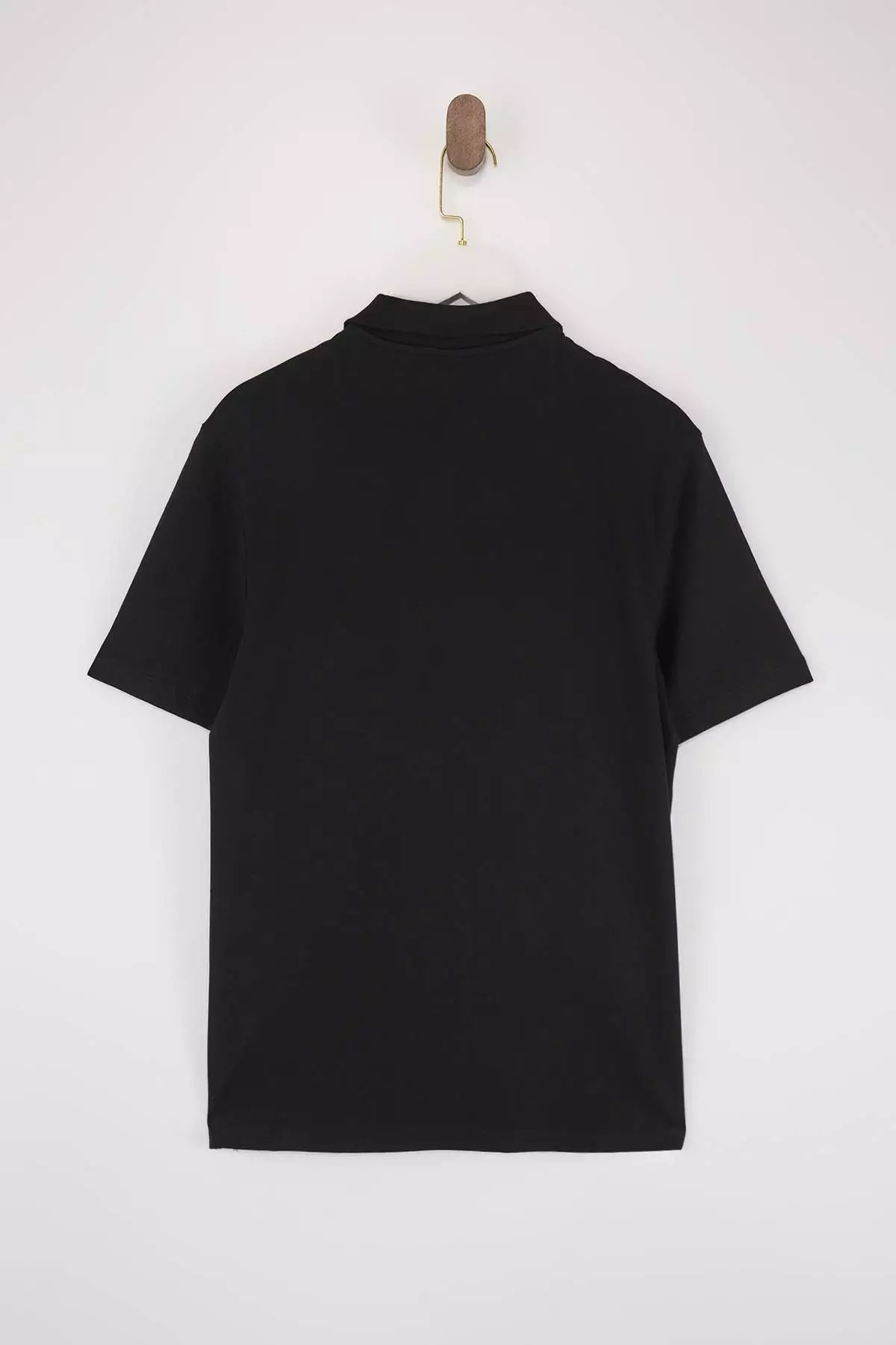 Black Regular/Normal Cut Basic Flexible Embroidered Polo Neck T-Shirt Tmnss26Po00016