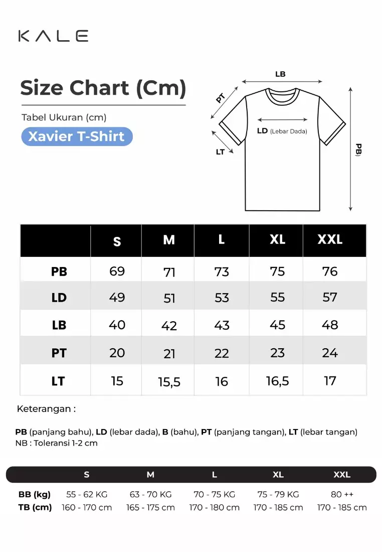 Kale XAVIER BLACK / Kaos Asian Fit / T-Shirt Pria / Atasan Kaos Pria / Cotton Combed 24S