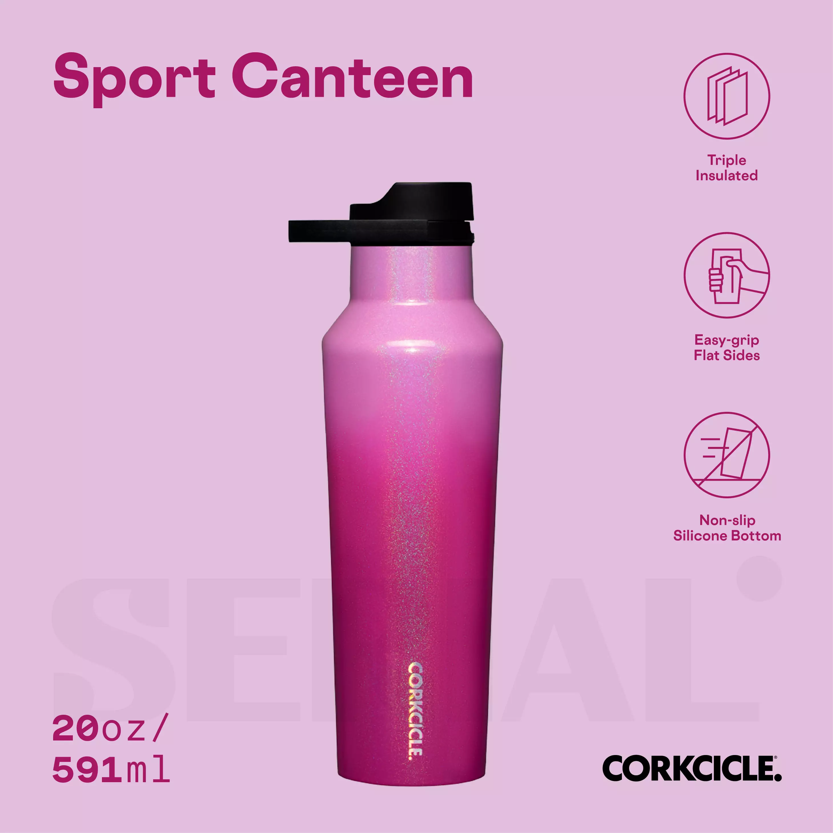 CORKCICLE® Sport Canteen 20oz - Ombre Unicorn Kiss